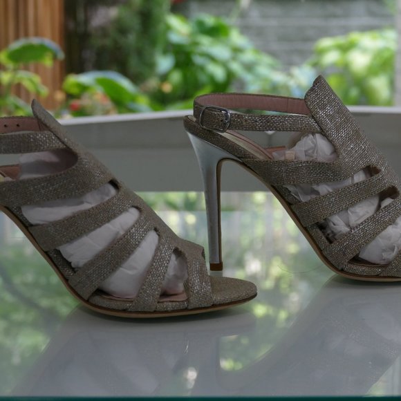 SJP by Sarah Jessica Parker Zofia Metallic Linen Sandal - Picture 6 of 16
